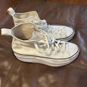 Converse White Platform High-Top Sneakers
